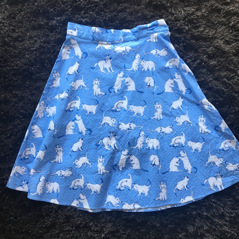 Cute Vintage Inspired Cat Print Skirt